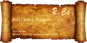 Rékasi Csaba névjegykártya